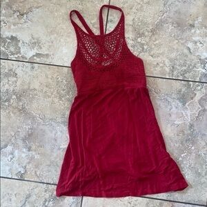 Red dress with crochet top